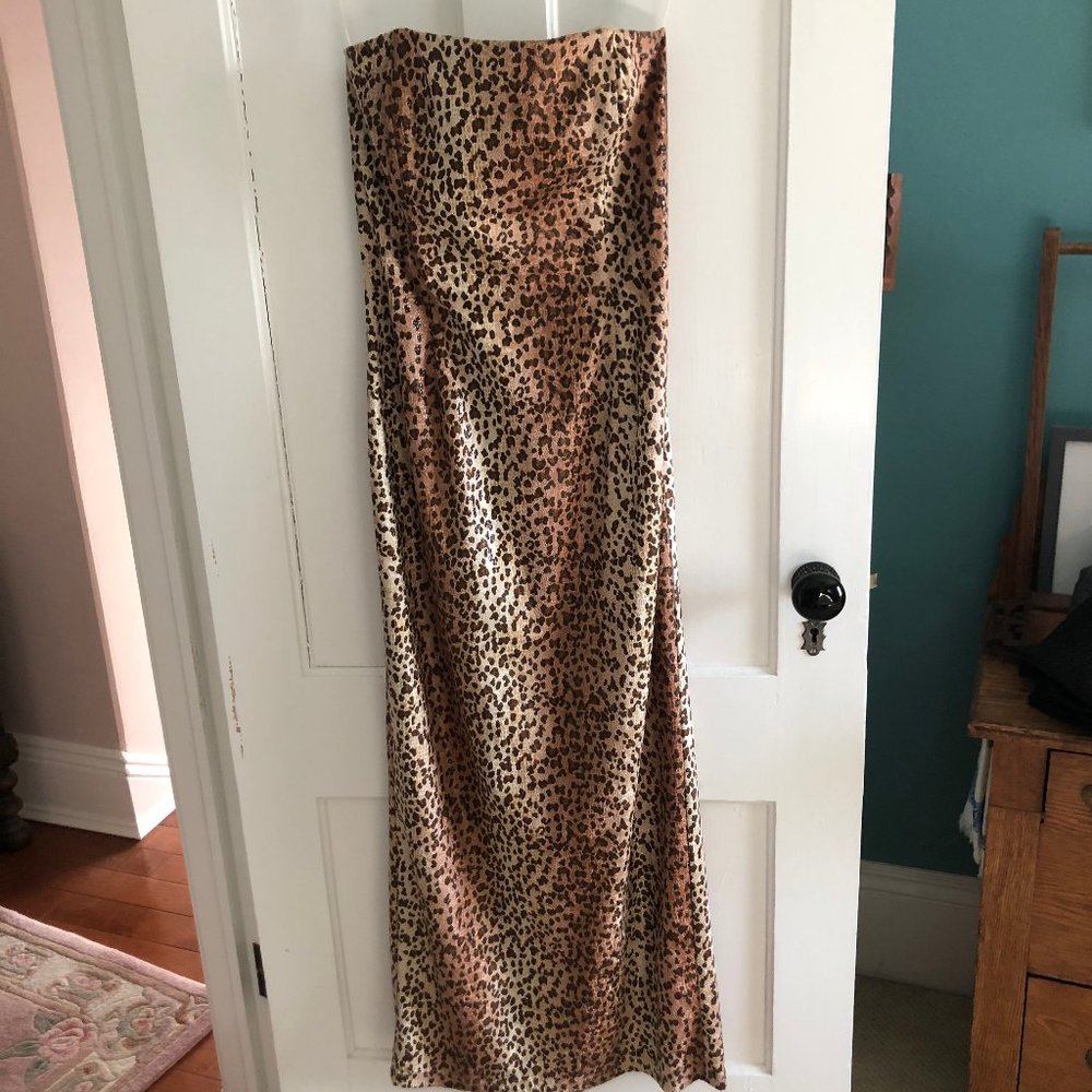 Y2K Jessica McClintock Stunning Leopard Print Dress Size 7/8